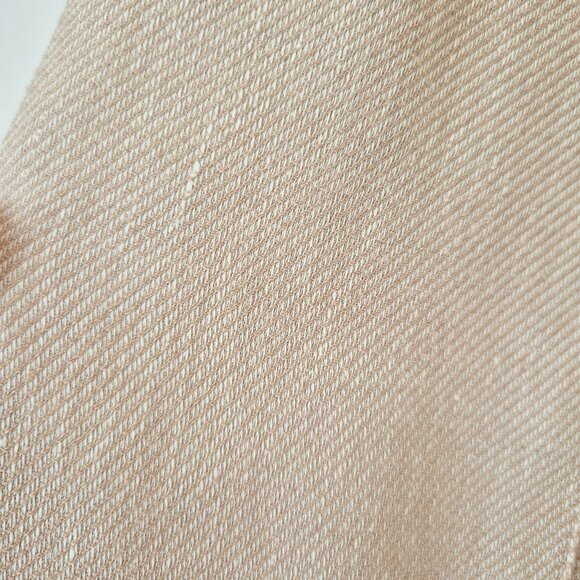 Veronica Beard Komi Flared Seamed Linen-Blend Pants High Rise Pocket Sand - Picture 6 of 13